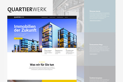 Quartierwerk Immobilien Hero Concept | Virtual Entity real estate web design webflow
