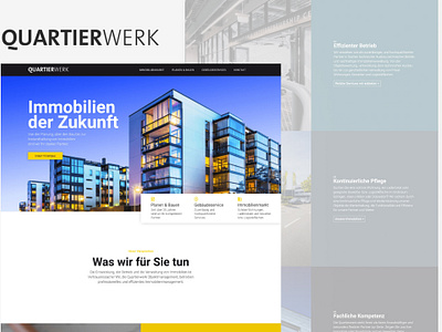 Quartierwerk Immobilien Hero Concept | Virtual Entity real estate web design webflow