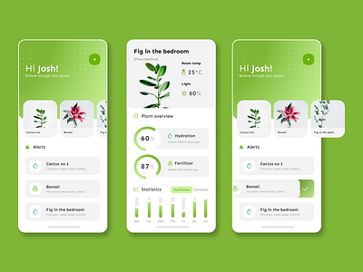 Plants Manage App UI 🌲🌴 app app ui branding design graphic design illustration logo ui uiux vector