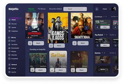 Naijaflix is a popular streaming service graphic design saas ui user interface ux