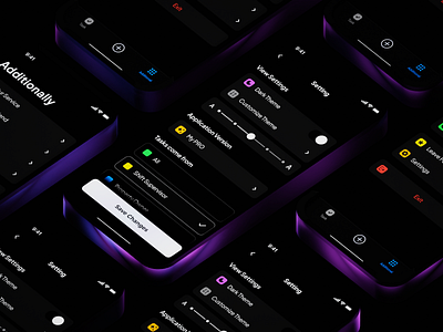 Settings. Daily UI. Day 6. 3d app application blender branding color cool creativit design illustration logo minimalism mockup purple shot ui