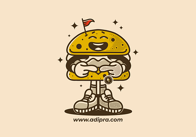 Shy burger adipra std burger mascot delicious