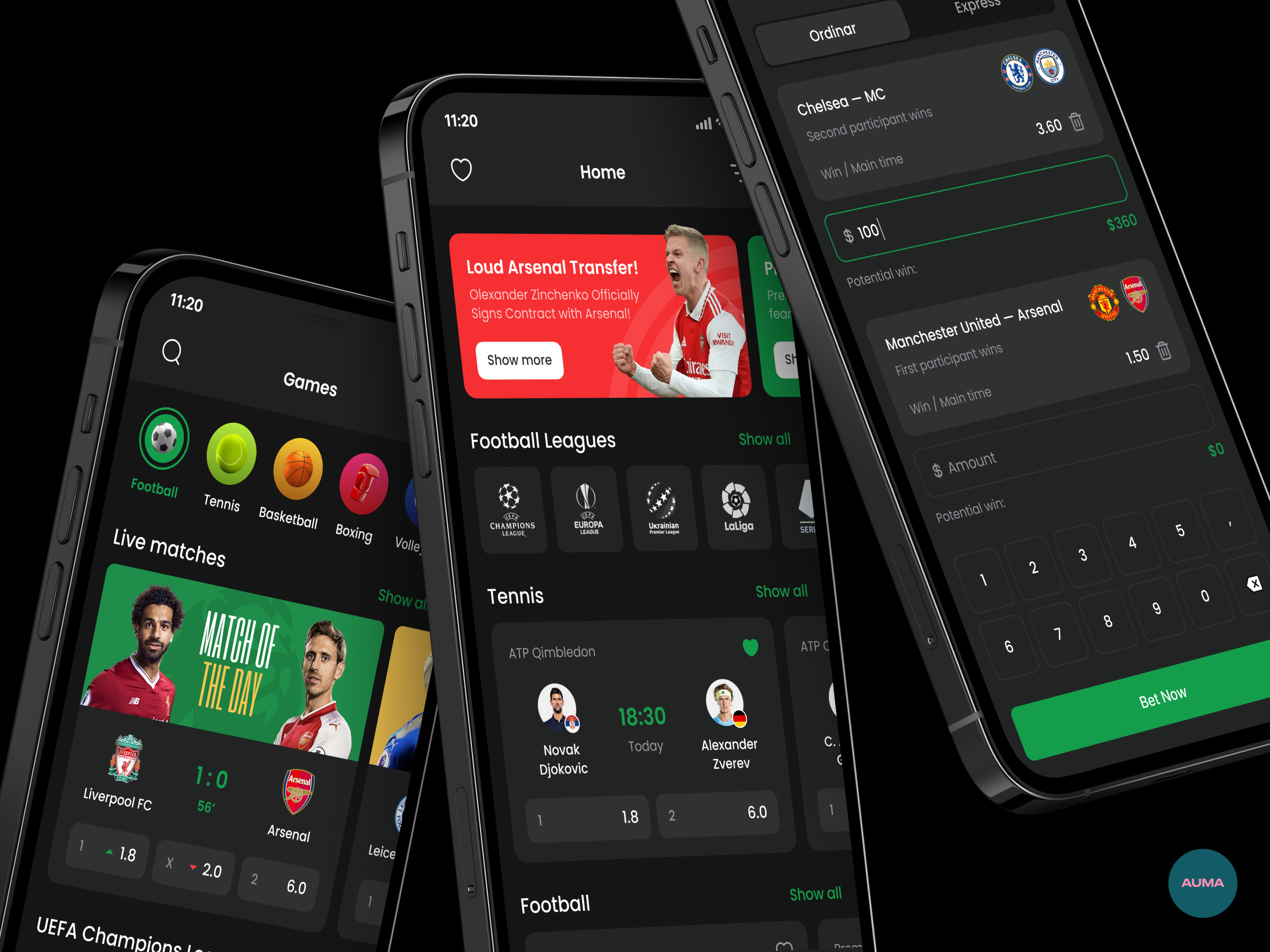 Sports betting mobile app by Auma Design on Dribbble