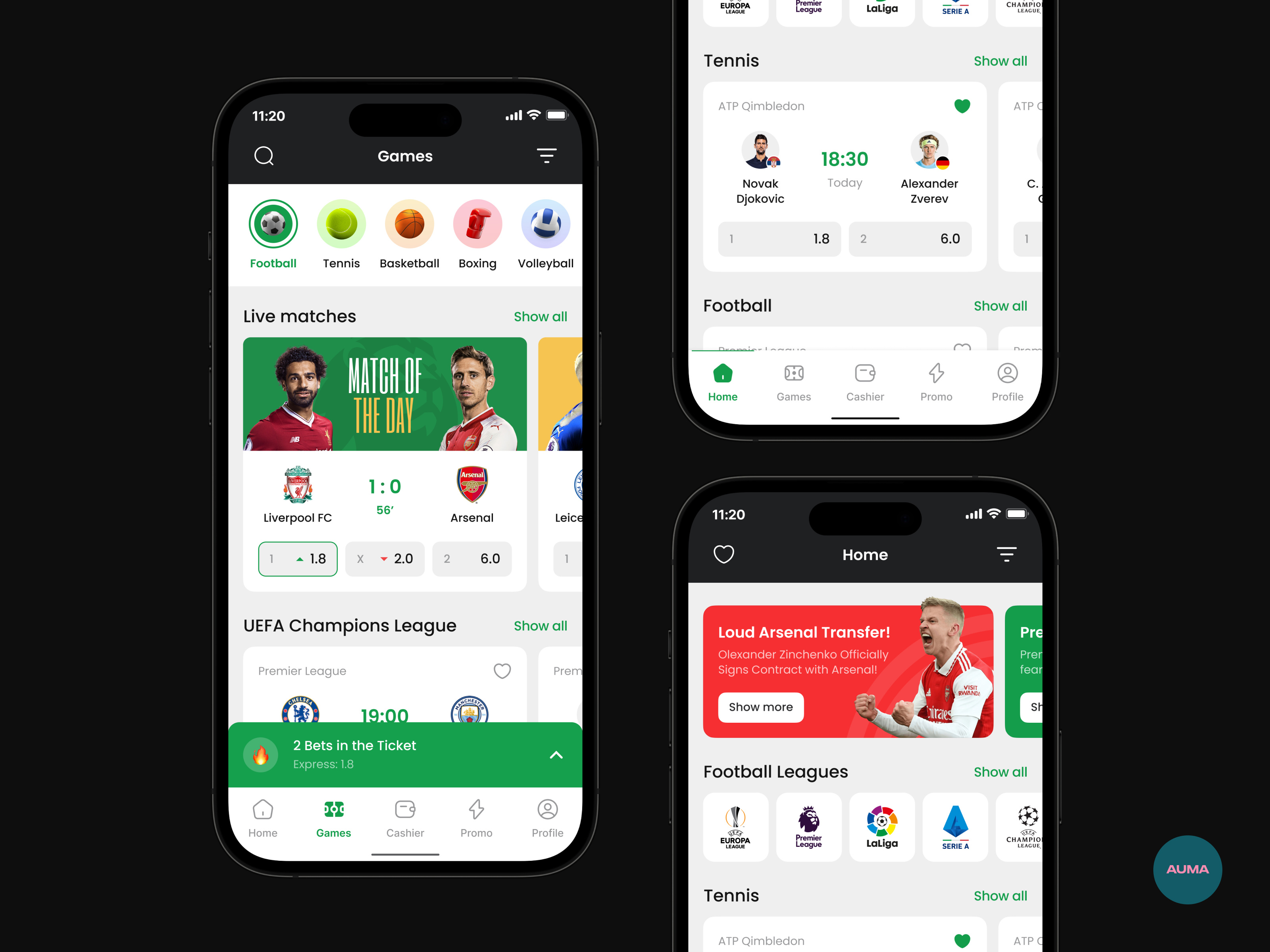 Sports betting mobile app by Auma Design on Dribbble