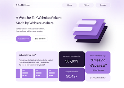 Simple Website with Monochromatic Colors color design color palette colors minimal purple