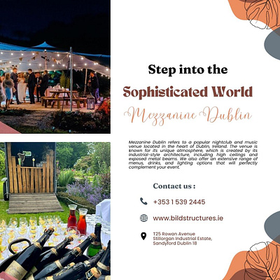 Step into the Sophisticated World of Mezzanine Dublin beer garden canopy covered space solutions event organizer company event organizers dublin garden party dublin marquee hire dublin outdoor dining outdoor structures party organisers dublin wedding planner dublin