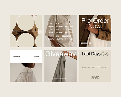 Cayla Social Feed Pack brand branding canva canva template classy design fashion neutral