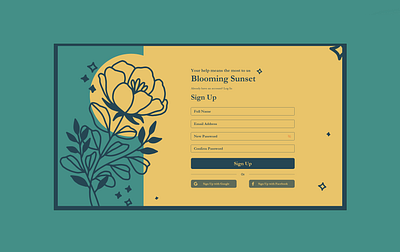 Blooming Sunset UI Sign Up daily ui daily ui challenge dailyui design ui ui design user interface ux ux design web design