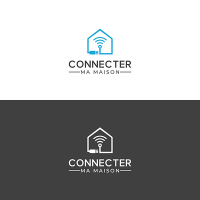 Technology companies (Connecter Ma Maison) logo brand identity branding combination logo combine logo connecter logo logo logo design minimal logo minimalist