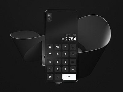 Calaculator - 100design 100esign app appdesign button calculator design glass glassmorphism ui