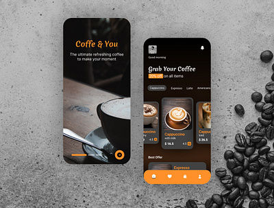 Coffee Shop App Concept design figma graphic design mobile application ui ux ux ui