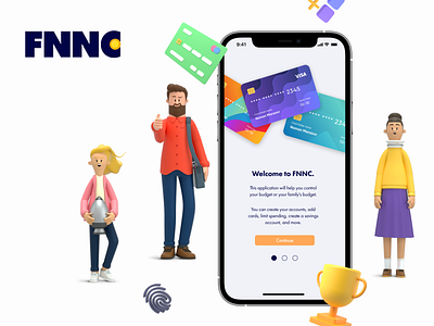 Concept design of the finance app "FNNC." adaptive app bank banking business business card credit card finance finance app income mobile money pay payment person registration ui ux web design