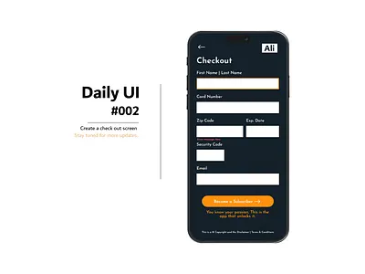 Daily UI 002 | Checkout Screen app app design daily ui design dribbble featured graphic design ui ui design ui ux ux ux ui