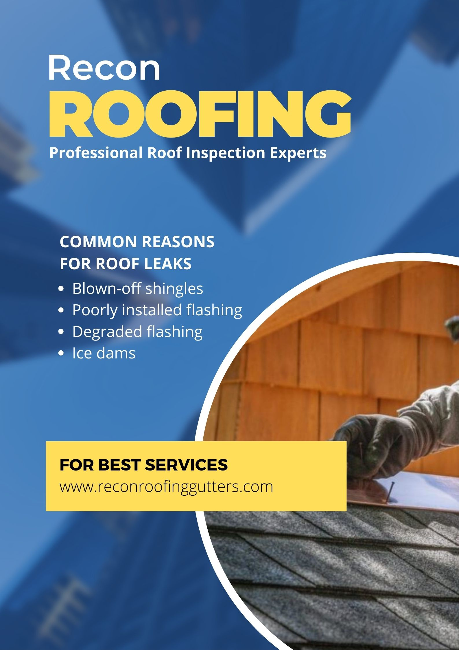 Roof Repair & Gutter Cleaning Service by Recon Roofing and Gutter