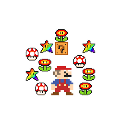 Pixel Mario! animation design figma graphic design illustration ui ux