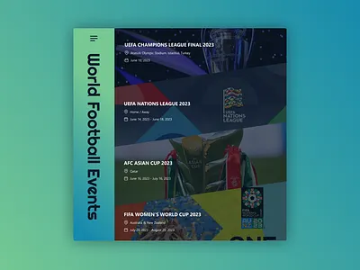 Event Listing - Daily UI #070 070 dailyui design event figma football listing soccer ui web design