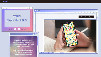 STARBI UI Design Prototype application ui business design business logo business manager ui business plan business planner fun color palette graphic design logo mobile application ui ui design