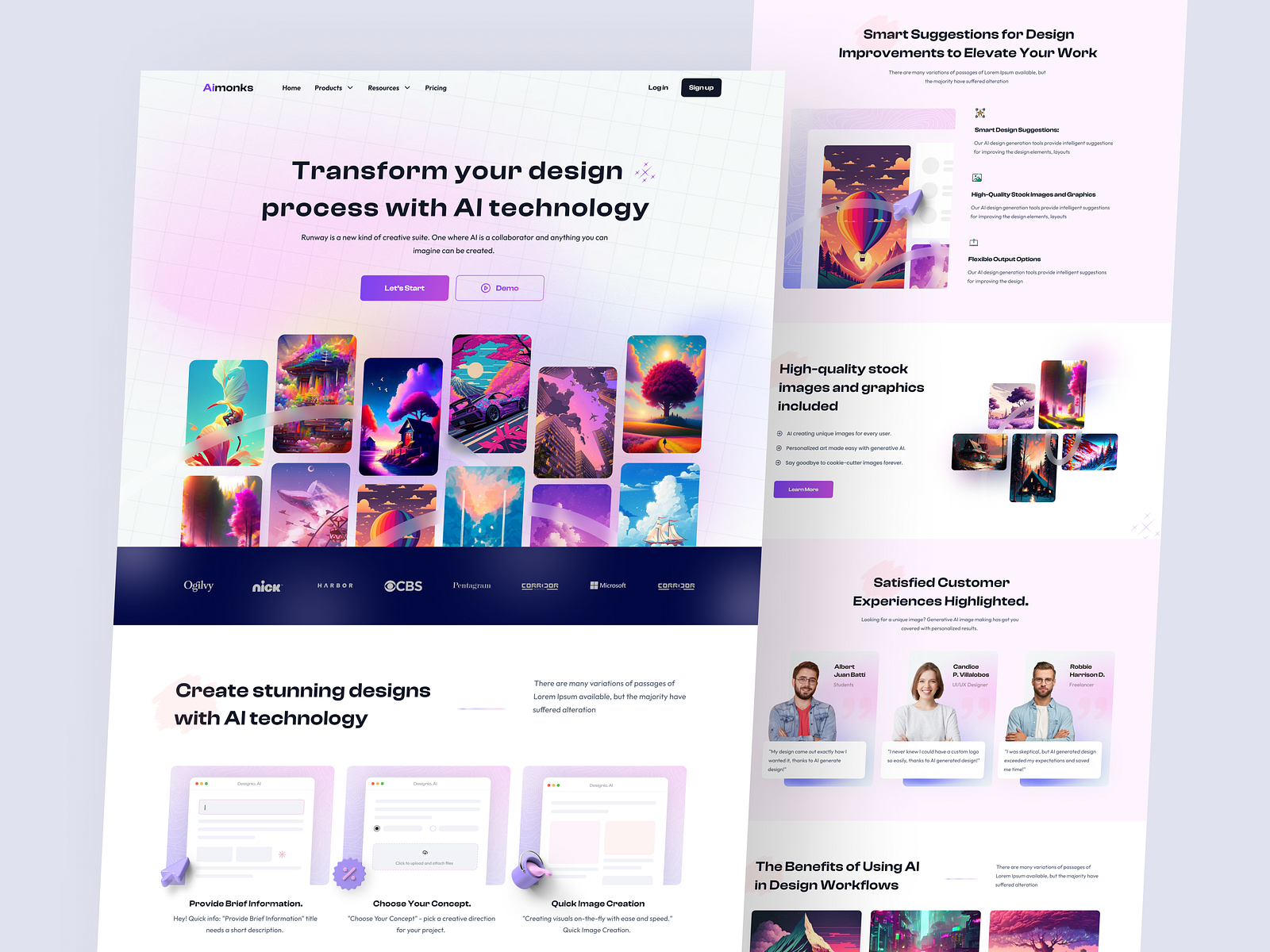 AI Image Generator Landing Page UI by Design Monks - UX UI | Web Design ...