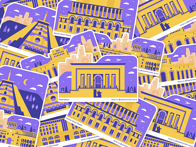 Landmarks of Yerevan 🇦🇲 Stickers armenia armenian armenian designer artwork buildings come to armenia come to yerevan design graphicdesign illustration landmarks of yerevan lineart stickers vector yerevan yerevan cascade yerevan illustrations yerevan opera theatre