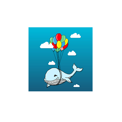 Floating Whale ad art balloons compositing creative retouching design digital illustration illustrator photo composite photography photoshop vector art whale