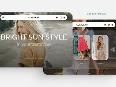 Online women's clothing store SUNWEAR clothing design collections design fashion figma landing landingpage online store photoshop shopping store style webdesign womens clothing