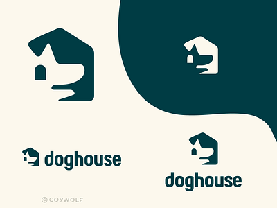 Doghouse Branding animal branding dog dogs home house logo logodesign logos mascot minimalist negative space pet pet store pets simple