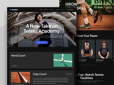 Tennis Academy Website Design design homepage tennis club tennis sports tennis web tennis web design ui deisgn uihut web design webdesign webflow designer webfow website website design