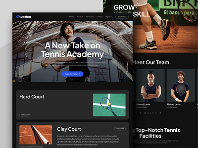 Tennis Academy Website Design design homepage tennis club tennis sports tennis web tennis web design ui deisgn uihut web design webdesign webflow designer webfow website website design