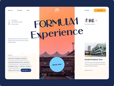 F1 Experience | Guided Paddock Tour landing page abu dhabi design f1 grand prix formula 1 grand prix landing landing page le mans luxury motor racing racing tour ui unique