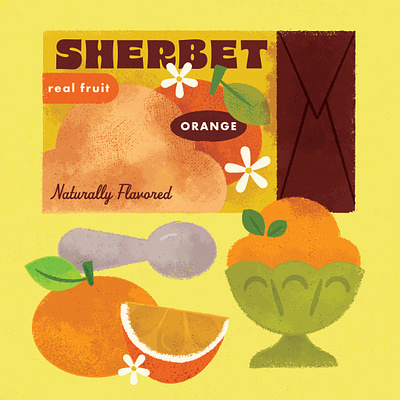 Sherbet season branding dessert flower food fruit ice cream nature orange oranges packaging design sherbet