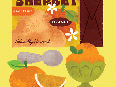 Sherbet season branding dessert flower food fruit ice cream nature orange oranges packaging design sherbet