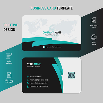 Corporate Business card design template black and white card branding business card business card design card template corporate corporate identity design template graphic design information logo luxury card name card office card unique design visiting card