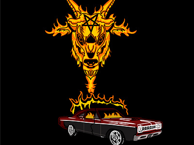 Baphomet Burn the Car @apparel @branding @clothing @illustration branding design illustration logo