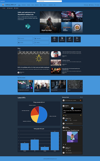 SharePoint example site - anthonywithah.sharepoint.com design sharepoint
