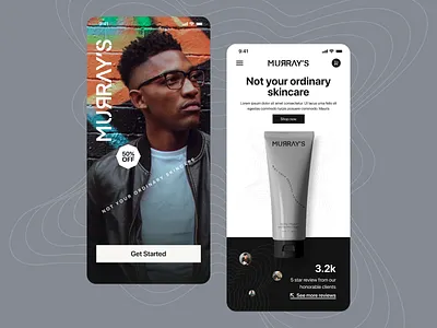 Mobile app design - Men's skincare brand animation beauty branding design fashion graphic design illustration logo minimal minimalistic mobile app skincare style ui uiuc uiux ux vector web design website