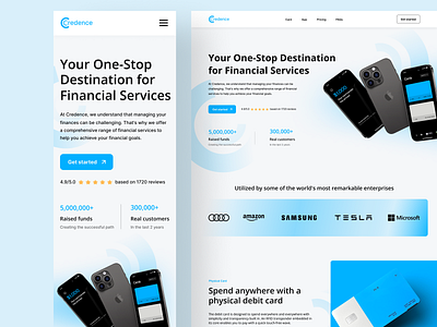 Credence - Fintech Website Design + Mobile app branding clean design fintech graphic design landing page landing page design logo minimal mobile modern typography ui ux web app web design website