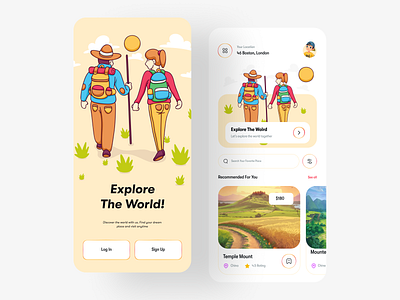 Travel Mobile Application Design app app design awe illustration ios mobile app travel
