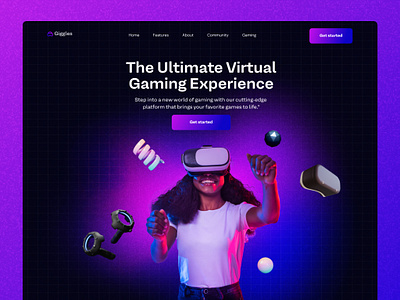 Giggles 3d blockchain branding gaming gradient landingpage product design ui ux virtual reality web3 webdesign