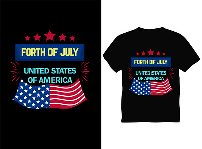 FORTH OF JULY UNITED STATES OF AMERICA Typography T shirt Design america best design best t shirt design graphic design july t shirt typography united vector