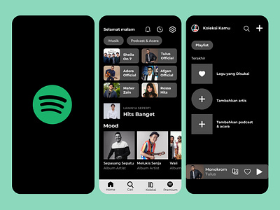 Re-design Spotify App animation graphic design ui