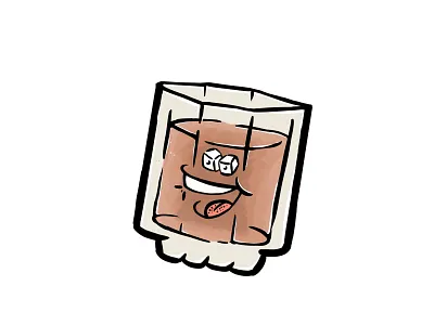 On the rocks 🥃 branding character design glass illustration logo minneapolis texture ui vector whiskey
