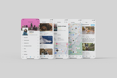 Homeless animal project mob application mobile design ui ux