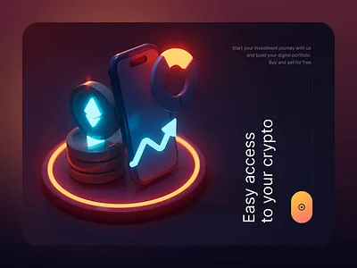 Crypto 3D Illustration 3d app bitcoin coin crypto cryptocurrency design illustration interface mobile trade ui ux wallet web