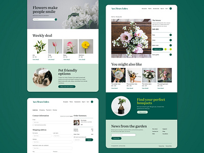 Aux Fleurs Folies florist interface ui ui design ux ux design web design website design