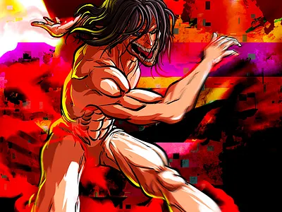 Eren anime aot art digitalart digitalpainting drawing illustration manga paint painting