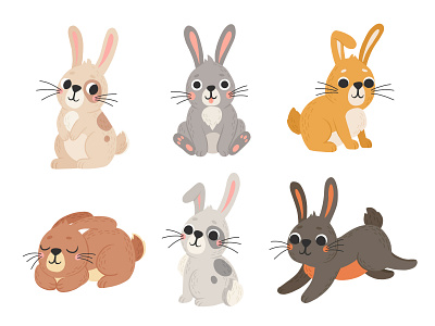 Rabbit and hare animal book bunny cartoon character childrens concept cute design flat hare illustration rabbit vector