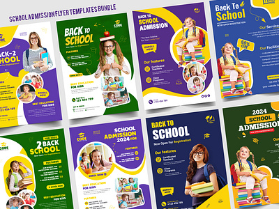 School admission flyer Templates Bundle admission advertisement brochure design business corporate design education flyer flyer graphic design marketing school template