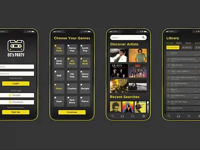 80s Music App UI/UX Case Study adobe adobe illustrator adobe photoshop adobexd app appdesign branding case study figma graphic design logo product design ui uidesign uiux ux uxdesign