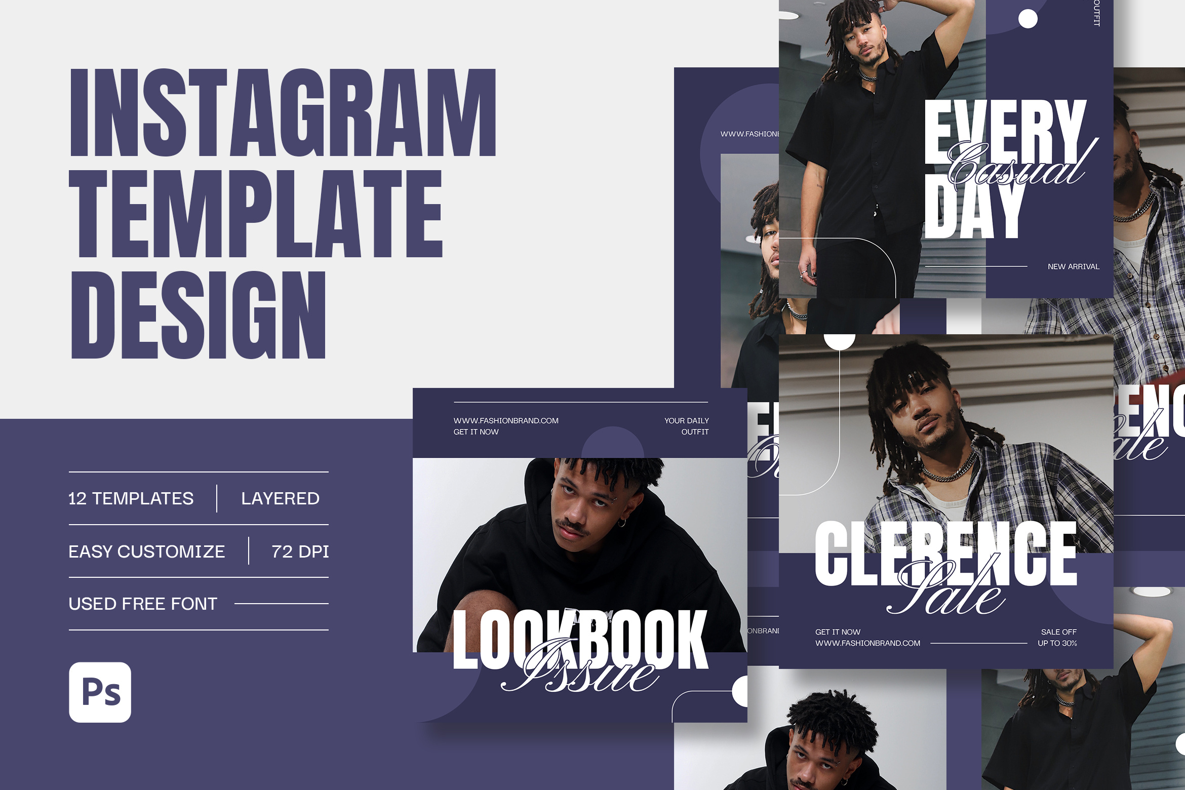 Streetwear Instagram Fashion Template Design ads advertising banner brand design fashion hypebeast identity instagram instastory post marketing multipurpose promotion sale store streetwear template