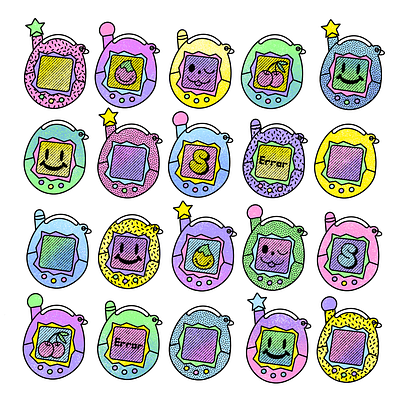 Tamagotchi 90s illustration nostalgia procreate tamagotchi